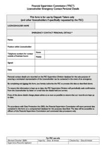Microsoft Word - Emergency Contact Personal Details Form Revised August 2009.doc