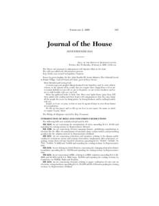 FEBRUARY 2, [removed]Journal of the House SEVENTEENTH DAY