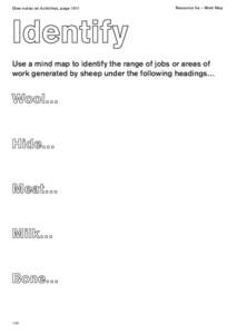 (See notes on Activities, pageResource 5e – Mind Map Use a mind map to identify the range of jobs or areas of work generated by sheep under the following headings…