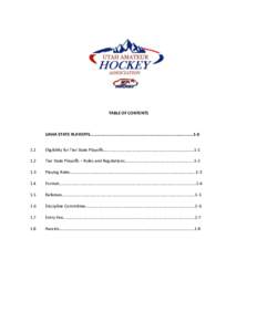 TABLE OF CONTENTS  UAHA STATE PLAYOFFS………………………………………………………………………………….Eligibility  for  Tier  State  Playoffs………………………………