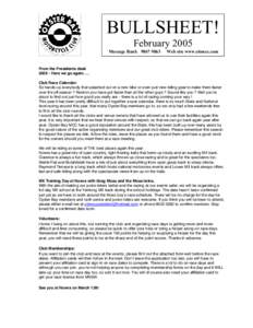 BULLSHEET! February 2005 Message BankWeb site www.obmcc.com