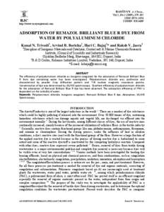 Adsorption of Remazol Brilliant Blue R dye from water by polyaluminum chloride