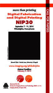 NIP30 Digital Fabrication 2014 Call for Papers