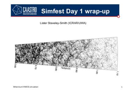 Simfest Day 1 wrap-up Lister Staveley-Smith (ICRAR/UWA) Millennium/VIMOS simulation  1