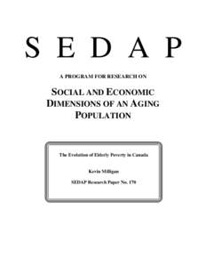 S E D A P A PROGRAM FOR RESEARCH ON SOCIAL AND ECONOMIC DIMENSIONS OF AN AGING POPULATION