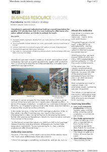 Macedonia: textile industry strategy  Page 1 of 2