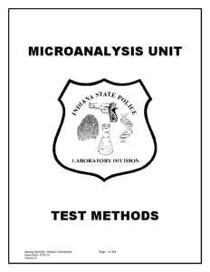 MICROANALYSIS UNIT  TEST METHODS Issuing Authority: Division Commander Issue Date: [removed]Version 6