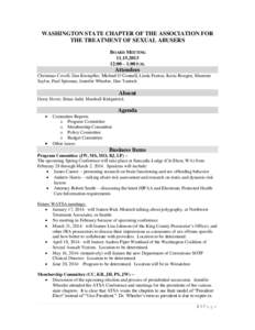 WASHINGTON STATE CHAPTER OF THE ASSOCIATION FOR THE TREATMENT OF SEXUAL ABUSERS BOARD MEETING[removed]:00 – 1:00 P.M.