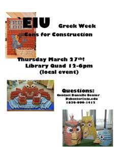 `EIU  Greek Week Cans for Construction