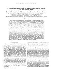 American Mineralogist, Volume 83, pages 126–132, 1998  A systematic approach to general and structure-type formulas for minerals