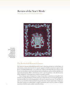 Review of the Year’s Work Victor Gray, Director of The Rothschild Archive