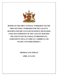 REPORT OF THE FIRST NATIONAL WORKSHOP AND THE FIRST SECTORAL WORKSHOP FOR THE CAPACITY BUILDING FOR THE CLEAN DEVELOPMENT MECHANISM (CDM) SUB-COMPONENT OF THE CAPACITY BUILDING RELATED TO MULTILATERAL ENVIRONMENTAL AGREE