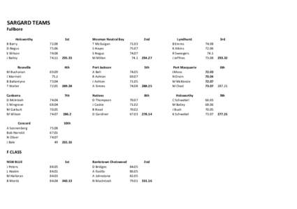 SARGARD TEAMS Fullbore Holsworthy B Barry D Negus E Wilson