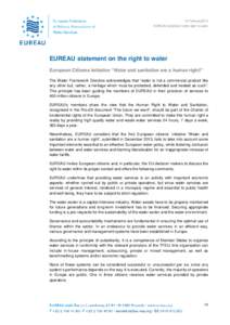 12 February2014 EUREAU statement onthe right to water