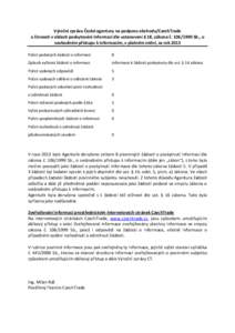 Výroční zpráva České agentury na podporu obchodu/CzechTrade o činnosti v oblasti poskytování informací dle ustanovení § 18, zákona č. Sb., o svobodném přístupu k informacím, v platném znění,