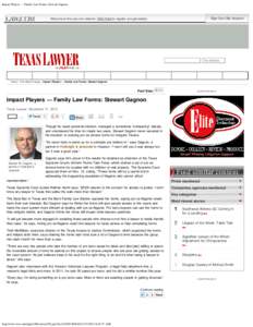 Impact Players — Family Law Forms: Stewart Gagnon