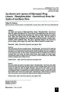 Phyllomedusa 12(1):3–11, 2013 © 2013 Departamento de Ciências Biológicas - ESALQ - USP ISSN[removed]print)