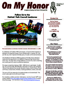On My Honor  Volume 8-Issue 4 Fall[removed]An Update on Scouting in the Patriots’ Path Council, BSA