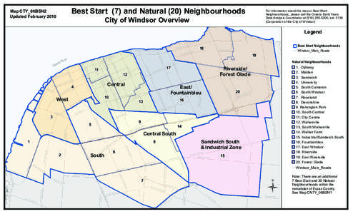 Best Start (7) and Natural (20) Neighbourhoods  Map CTY_08BSN2 Updated February[removed]City of Windsor Overview