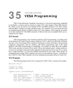 A to Z of C :: 35. VESA Programming