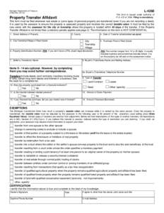 Form 2766, L-4260 Property Transfer Affidavit