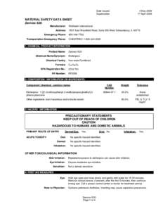 Median lethal dose / Pyrethroid / Toxicity / Benzene / Toxicity category rating / HAZMAT Class 6 Toxic and Infectious Substances / Toxicology / Chemistry / Medicine