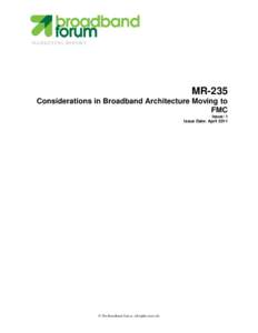 Considerations in Broadband Architecture Moving to FMC
