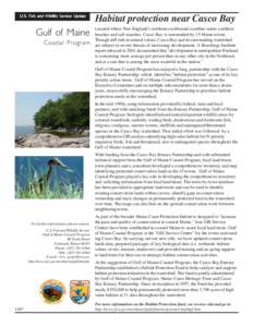 U.S. Fish and Wildlife Service Update  Gulf of Maine Coastal Program  Habitat protection near Casco Bay