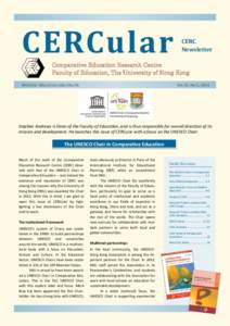 CERCular  CERC Newsletter  Comparative Education Research Centre