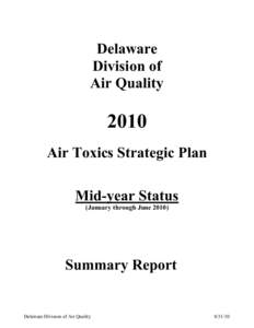 Delaware Division of Air Quality 2010 Air Toxics Strategic Plan