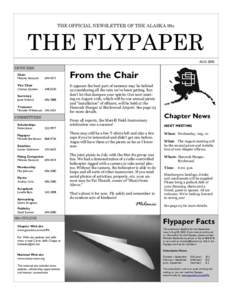 THE OFFICIAL NEWSLETTER OF THE ALASKA 99s  THE FLYPAPER AUG[removed]OFFICERS