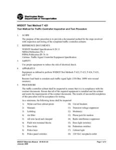 T[removed]Test Method for Traffic Controller Inspection and Test Procedure - Materials Manual M 46-01