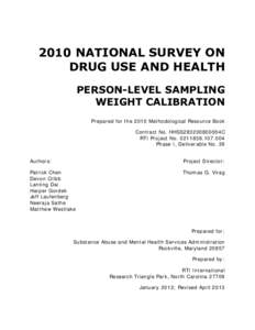 2010 NSDUH MRB Person-Level Sampling Weight Calibration (External)