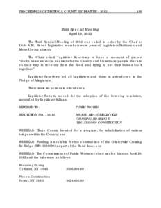 PROCEEDINGS OF THE TIOGA COUNTY LEGISLATURE – [removed]Third Special Meeting April 19, 2012