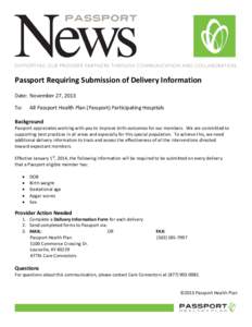 Passport Requiring Submission of Delivery Information