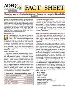managing mercury  containing CFL lamps for housholds fact sheet