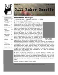 November[removed]Volume 29, Issue 3 Gill Raker Gazette The Newsletter of the Idaho Chapter of the American Fisheries Society