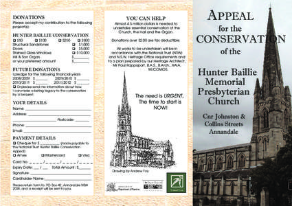 Protestantism / English Gothic architecture / Conservation-restoration / Presbyterianism / Cultural studies / Hunter Baillie Memorial Presbyterian Church / Presbyterian Church of Australia / Churches preserved by the Churches Conservation Trust