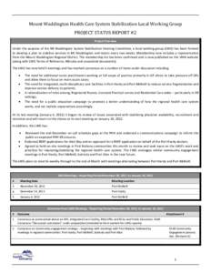 Mt Waddington Local Working Group: Project Status Report #2