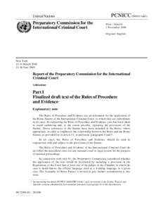 United Nations  Preparatory Commission for the International Criminal Court  PCNICC[removed]Add.1