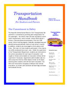 Transportation Handbook For Students and Parents Haysville Public Schools