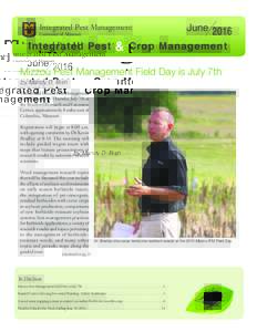 June 2016 Crop Management Integrated Pest Management  Integrated Pest