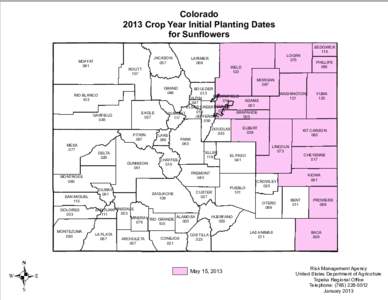 Colorado 2013 Crop Year Initial Planting Dates for Sunflowers MOFFAT 081