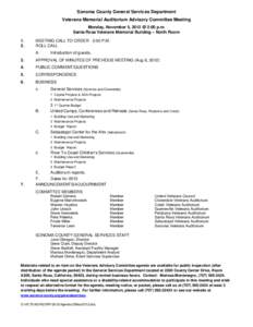 Veterans Advisory Committee - Meeting Agenda August[removed]