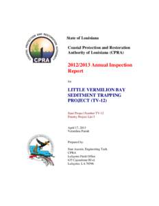 State of Louisiana Coastal Protection and Restoration Authority of Louisiana (CPRA[removed]Annual Inspection Report