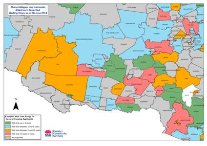 Murrumbidgee and surrounds MENINDEE 4 Bedroom Expected Waiting Times as at 30 June[removed]COB AR