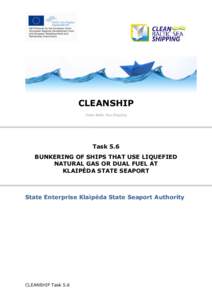 CLEANSHIP Clean Baltic Sea Shipping Task 5.6 BUNKERING OF SHIPS THAT USE LIQUEFIED NATURAL GAS OR DUAL FUEL AT
