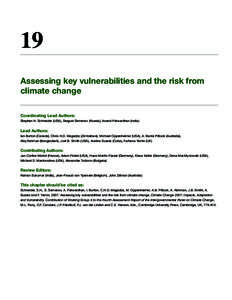 19 Assessing key vulnerabilities and the risk from climate change Coordinating Lead Authors: Stephen H. Schneider (USA), Serguei Semenov (Russia), Anand Patwardhan (India)