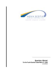 QUARTERLY REPORT For the Fourth Quarter Ended March 31, 2005 (unaudited) ©ß®™ Balance Sheet