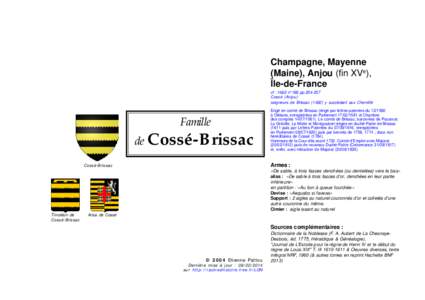 Champagne, Mayenne (Maine), Anjou (fin XVe), Île-de-France